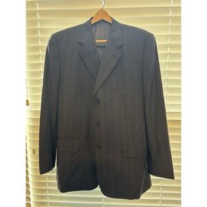 Corneliani Gray Glen Check 100% Extra Fine Virgin Wool Sport Coat Sz 42L Vintage